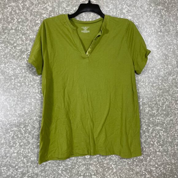 Lane Bryant Women's Plus Size Green Sequin Trim Top - Size 14/16- Short Sleeves - Picture 1 of 6